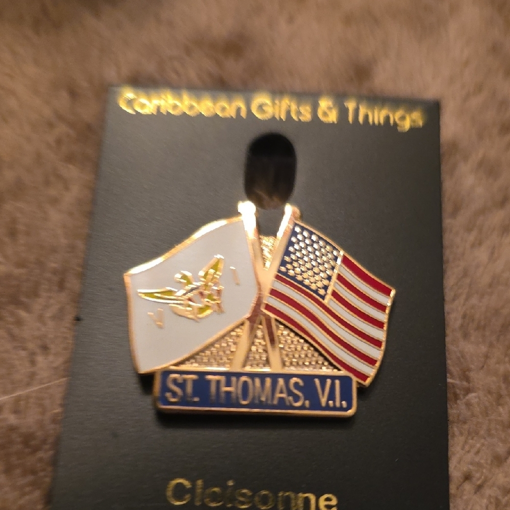 St. Thomas V.I. Flag Pin - Picture 2 of 2